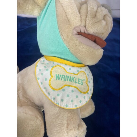 Vintage 1981 Ganzbros Wrinkles Dog Plush Toy With Hat‎ & Bib - Picture 5 of 6